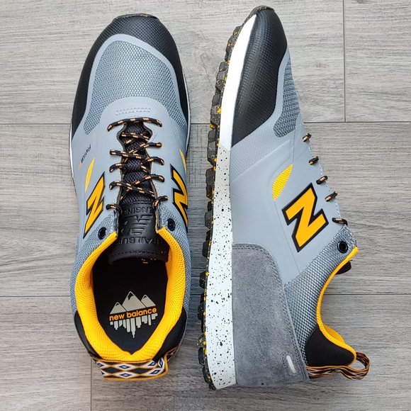 Brand New Men's New Balance Trailbuster Grey Chromatic Yellow Running Shoes 11.5 - Picture 8 of 12